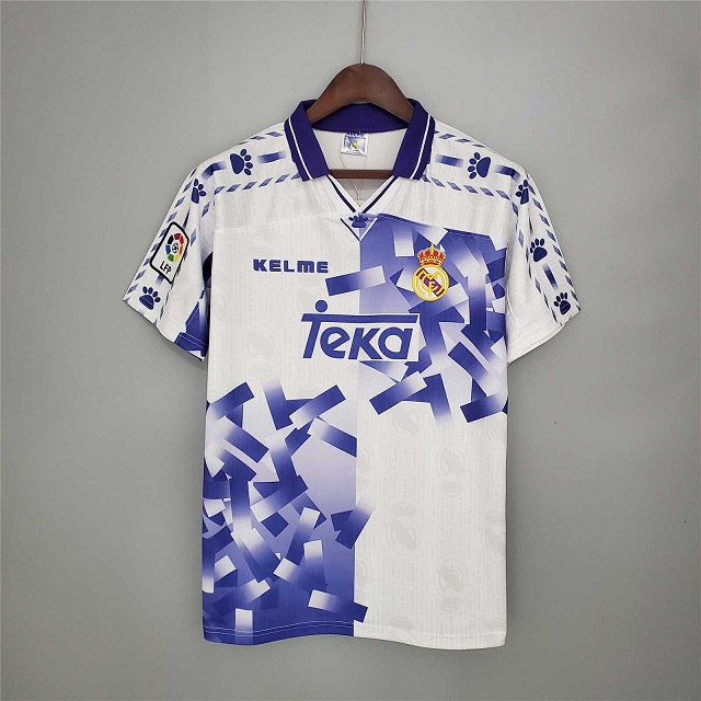 AAA Quality Real Madrid 96/97 Third White/Blue Soccer Jersey